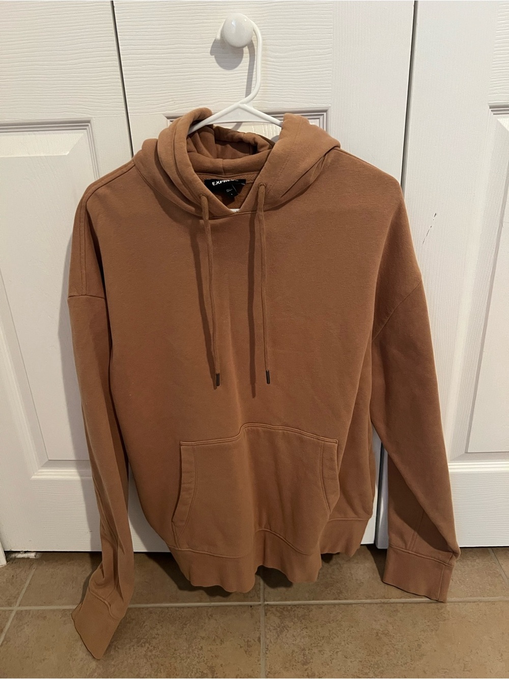 Express Men's Tan/Brown Pullover Hoodie